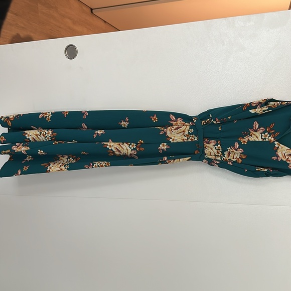 Floral teal jumpsuit - Picture 4 of 5